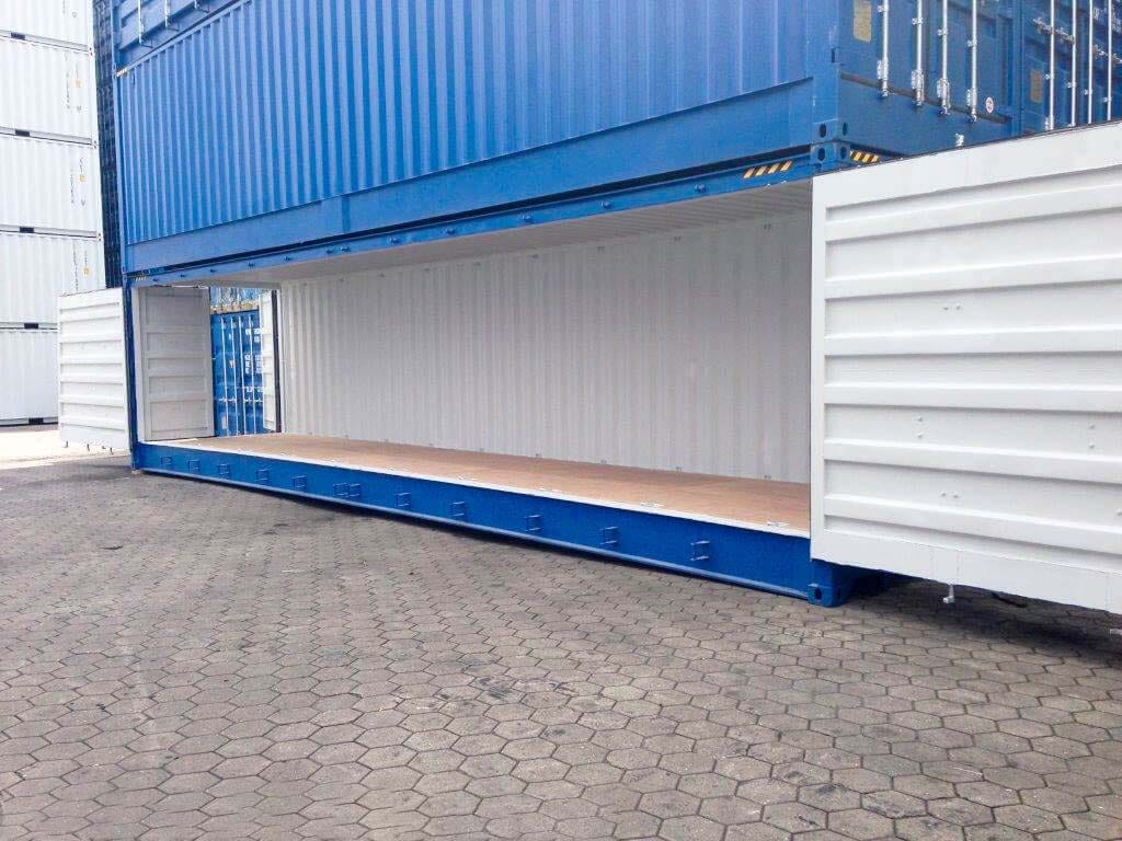 40 Fuß Open Side Container mit weit geöffneter Seitenwand