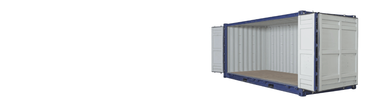 Container mit vollständig geöffneter Seitenwand