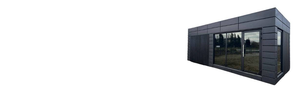 Moderner Wohncontainer mit Glasfront