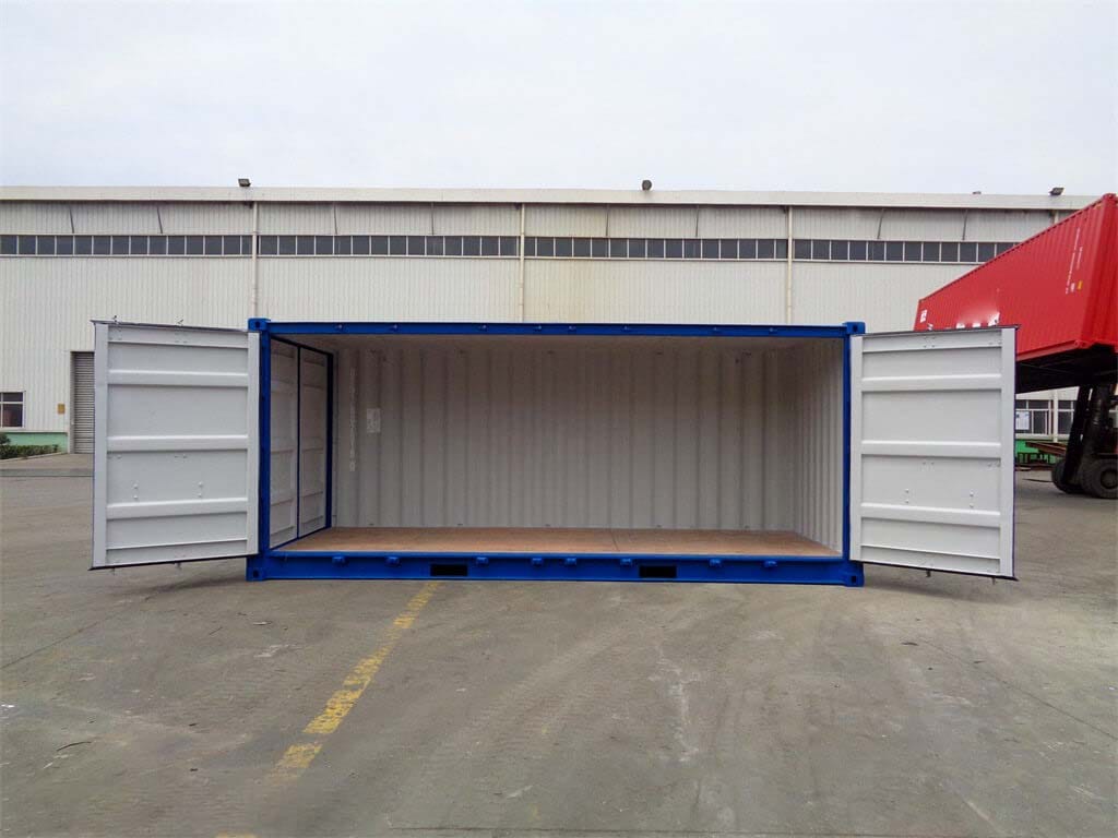 20 Fuß High Cube Open Side Container geöffnet